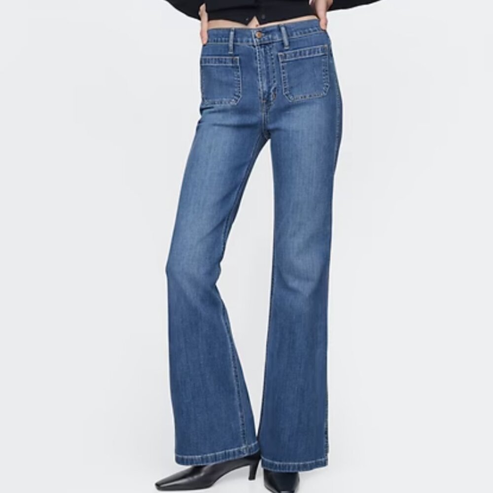 Gap High Rise '70s Flare Jeans Medium Indigo Size 28